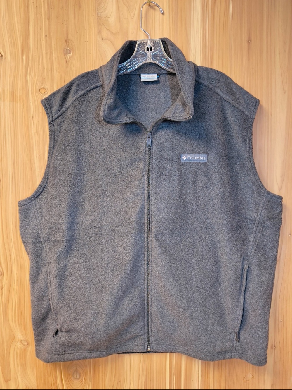 Columbia Steens Mountain Gray Fleece Vest - Full Zip, Size XL